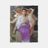 Vrouw met Cupid, Bouguereau Fleece Deken (Voorkant)