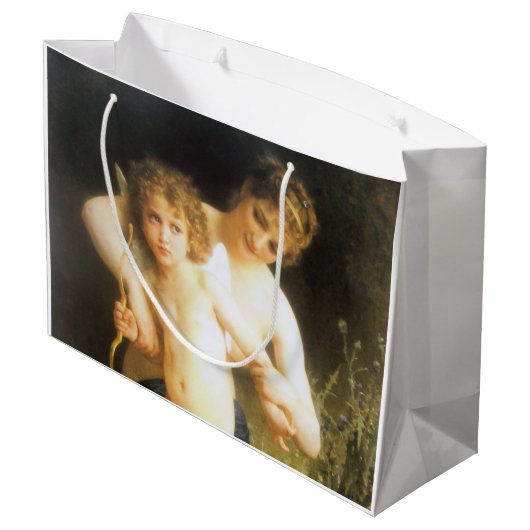 Vrouw met Cupid, Bouguereau Groot Cadeauzakje (Achterkant Gekanteld)
