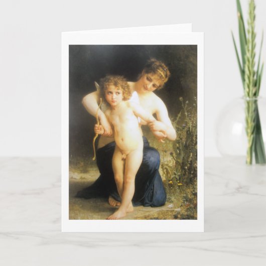 Vrouw met Cupid, Bouguereau Kaart (Voorkant)