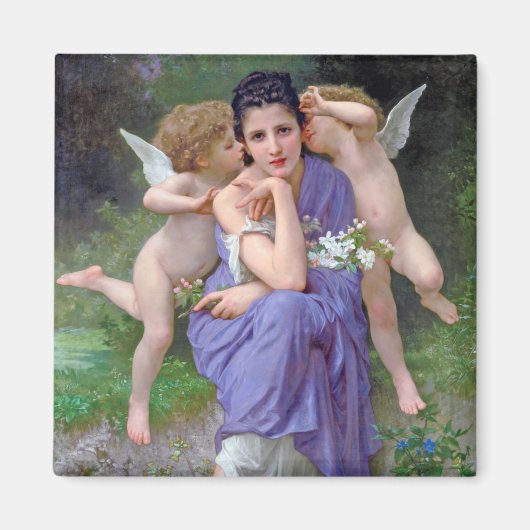 Vrouw met Cupid, Bouguereau Magneet (Voorkant)