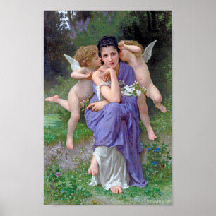 Vrouw met Cupid, Bouguereau Poster