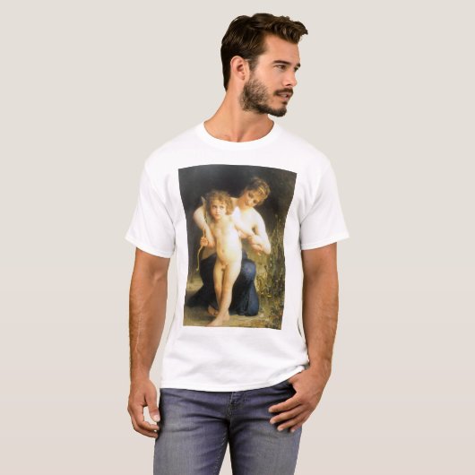 Vrouw met Cupid, Bouguereau T-shirt (Voorkant volledig)