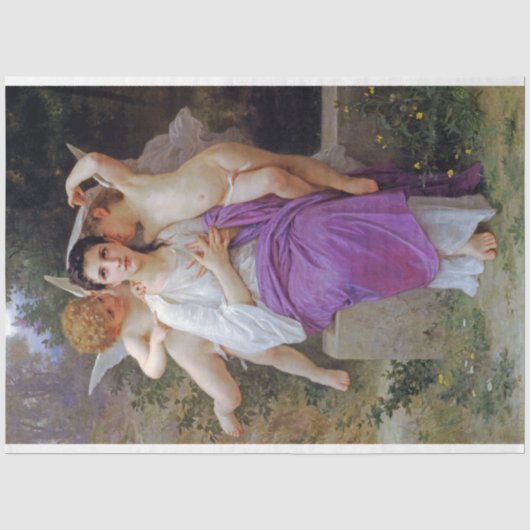 Vrouw met Cupid, Bouguereau Tissuepapier (Voorkant)