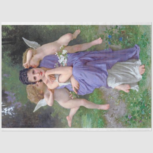 Vrouw met Cupid, Bouguereau Tissuepapier (Voorkant)