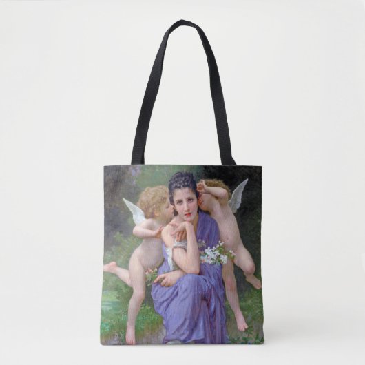 Vrouw met Cupid, Bouguereau Tote Bag (Voorkant)