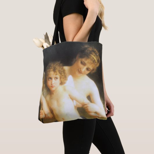Vrouw met Cupid, Bouguereau Tote Bag (Dichtbij)