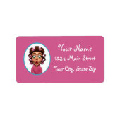 Vrouw met curlers etiket (Voorkant)