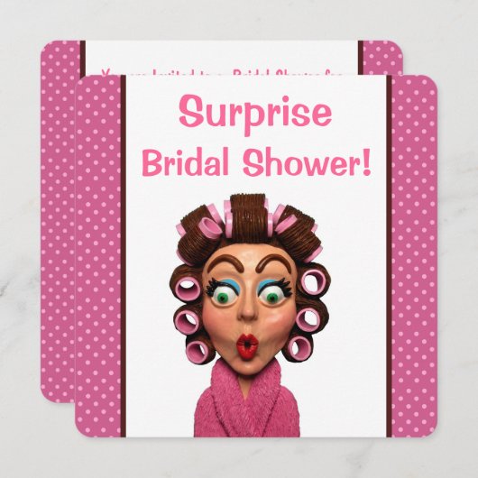 Vrouw met curlers kaart (Voorkant / Achterkant)