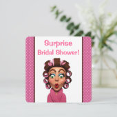 Vrouw met curlers kaart (Staand voorkant)