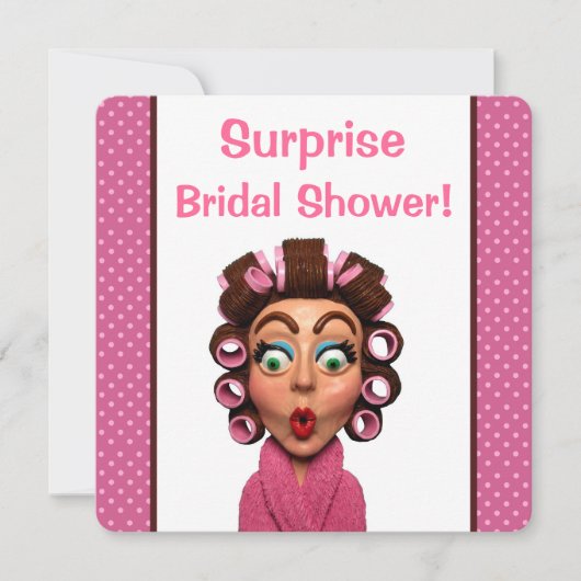 Vrouw met curlers kaart (Voorkant)