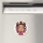 Vrouw met curlers magneet (Insitu (Vaatwasser))