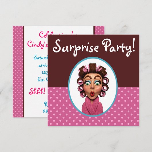 Vrouw met curlers Ondernemingsfeestje Kaart (Voorkant / Achterkant)