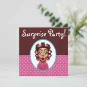 Vrouw met curlers Ondernemingsfeestje Kaart (Staand voorkant)