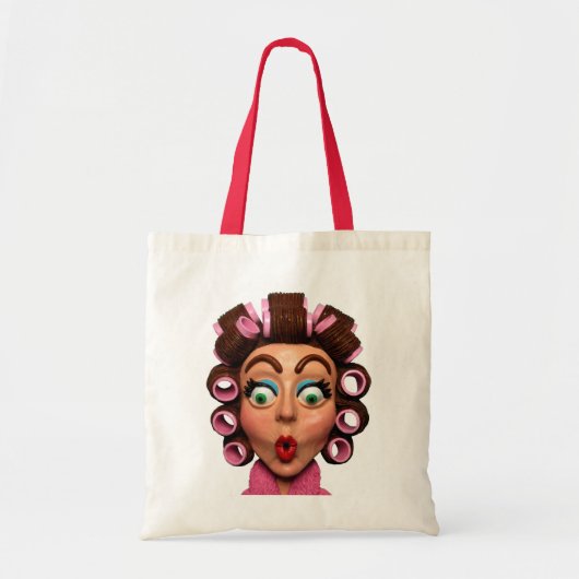 Vrouw met curlers tote bag (Voorkant)