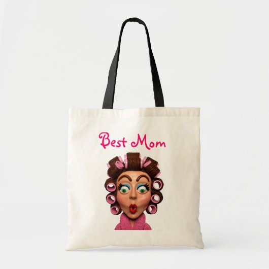 Vrouw met curlers tote bag (Voorkant)