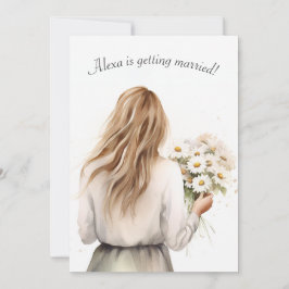 Vrouw met Daisy Bouquet Vrijgezellenfeest Kaart