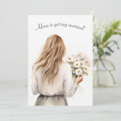 Vrouw met Daisy Bouquet Vrijgezellenfeest Kaart (Staand voorkant)