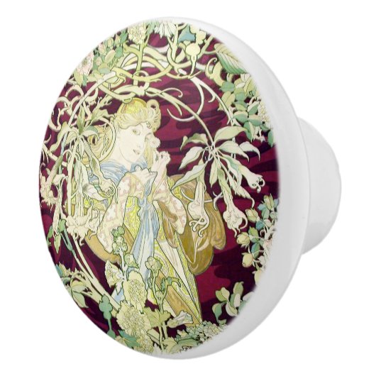 vrouw met Daisy Keramische Knop (Rechts)