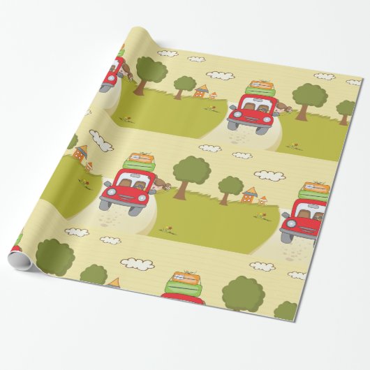 Vrouw met de auto cadeaupapier (Uitgerold)