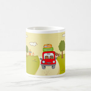 Vrouw met de auto koffiemok