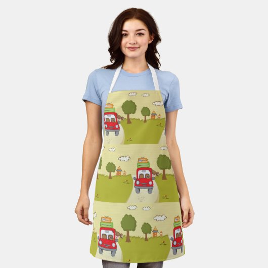 Vrouw met de auto schort (Gedragen)