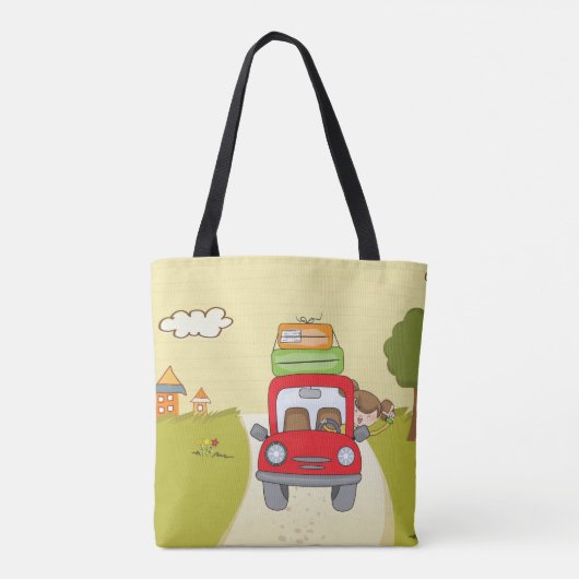 Vrouw met de auto tote bag (Achterkant)