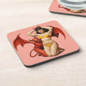 vrouw met de duivel bier onderzetter (Linkerzijde)