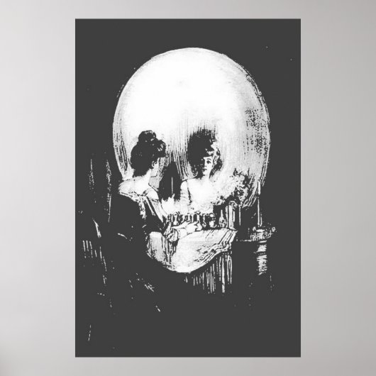 Vrouw met de volle kracht in de spiegel poster (Voorkant)