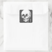 Vrouw met de volle kracht in de spiegel vierkante sticker (Tas)