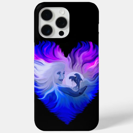 Vrouw met Dolfijnen in de maan Case-Mate iPhone Case (Achterkant)