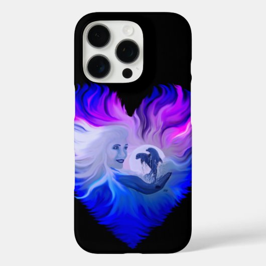 Vrouw met Dolfijnen in de maan Case-Mate iPhone Case (Achterkant)