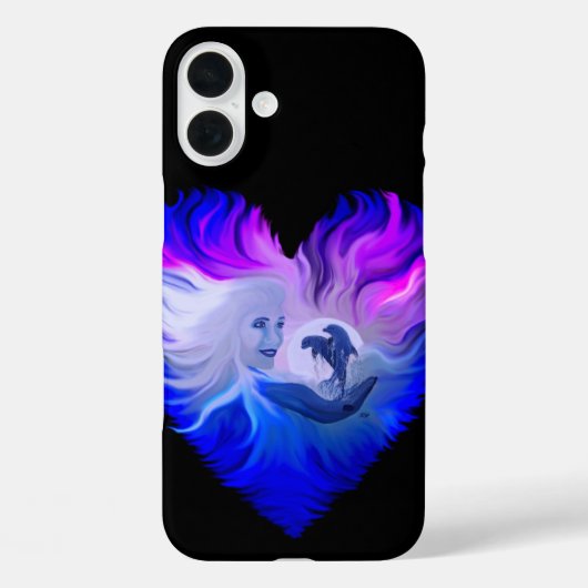 Vrouw met Dolfijnen in de maan Case-Mate iPhone Case (Achterkant)