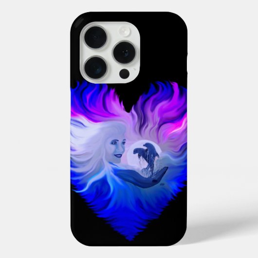 Vrouw met Dolfijnen in de maan Case-Mate iPhone Case (Achterkant)