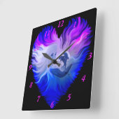 Vrouw met Dolfijnen in de maan Vierkante Klok (Hoek)