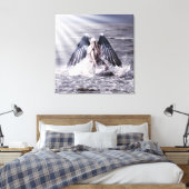 Vrouw met donkere engelenvleugels canvas afdruk (Insitu (Slaapkamer))