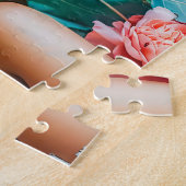 Vrouw met druiven en bloemstuk legpuzzel (Zijkant)