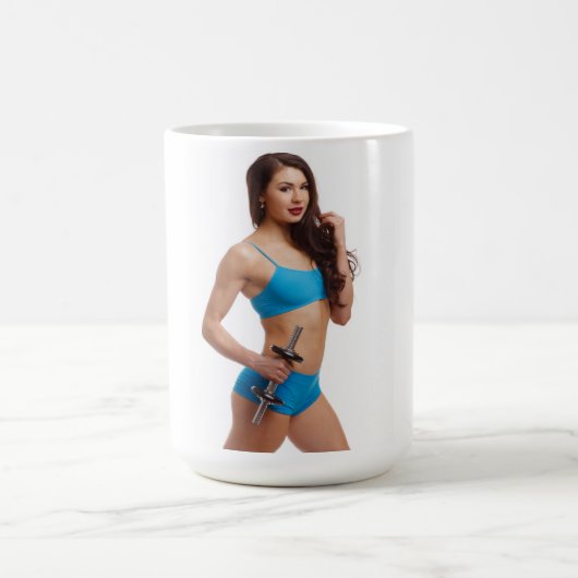 Vrouw met Dumbbell Coffee Mok (Center)