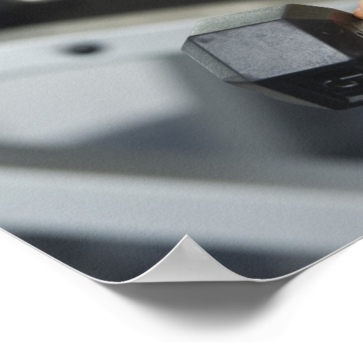 Vrouw met dumbbels poster (Hoek)