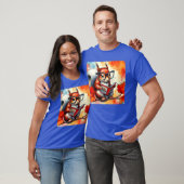 Vrouw met eekhoorn leest stripboek op herfsttak t-shirt (Unisex)