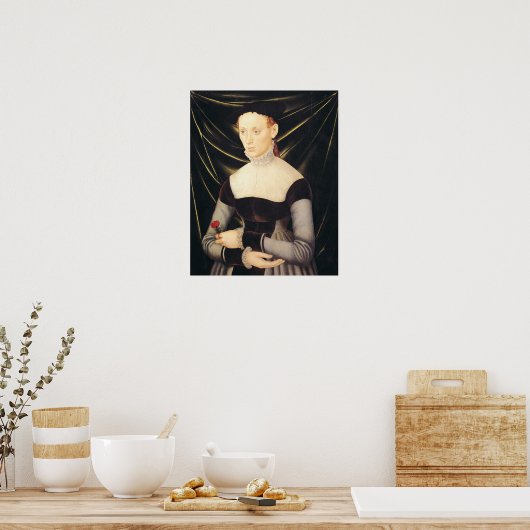 Vrouw met een annatie poster (Keuken)