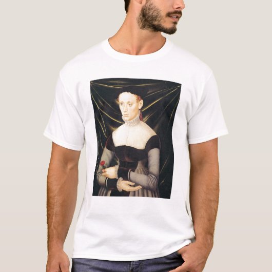 Vrouw met een annatie t-shirt (Voorkant)