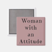 Vrouw met een Attitude Square Magnet (Voorkant / Achterkant)
