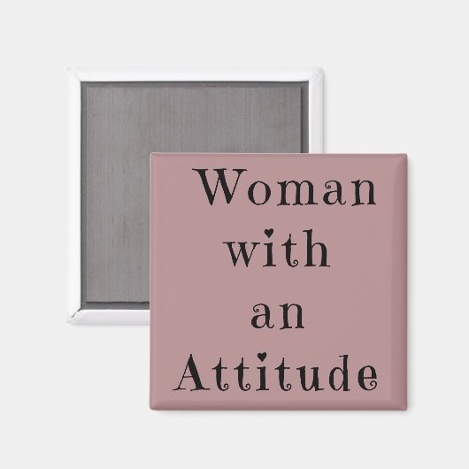 Vrouw met een Attitude Square Magnet (Voorkant / Achterkant)