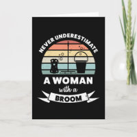 Vrouw met een bezem Grappig schoonmaakgeschenk