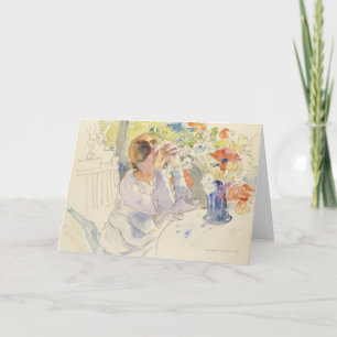 Vrouw met een bloemenboeket   Philipp Franck Kaart