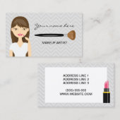 Vrouw met een bruine longhaasjesmaker visitekaartje (Voorkant / Achterkant)