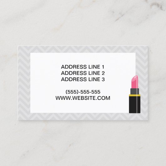 Vrouw met een bruine longhaasjesmaker visitekaartje (Achterkant)