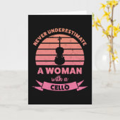 Vrouw met een Cello Funny Gifts Mam Kaart (Gele Bloem)