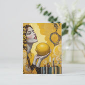 Vrouw met een citroen briefkaart (Staand voorkant)
