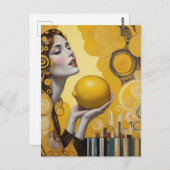 Vrouw met een citroen briefkaart (Voorkant / Achterkant)